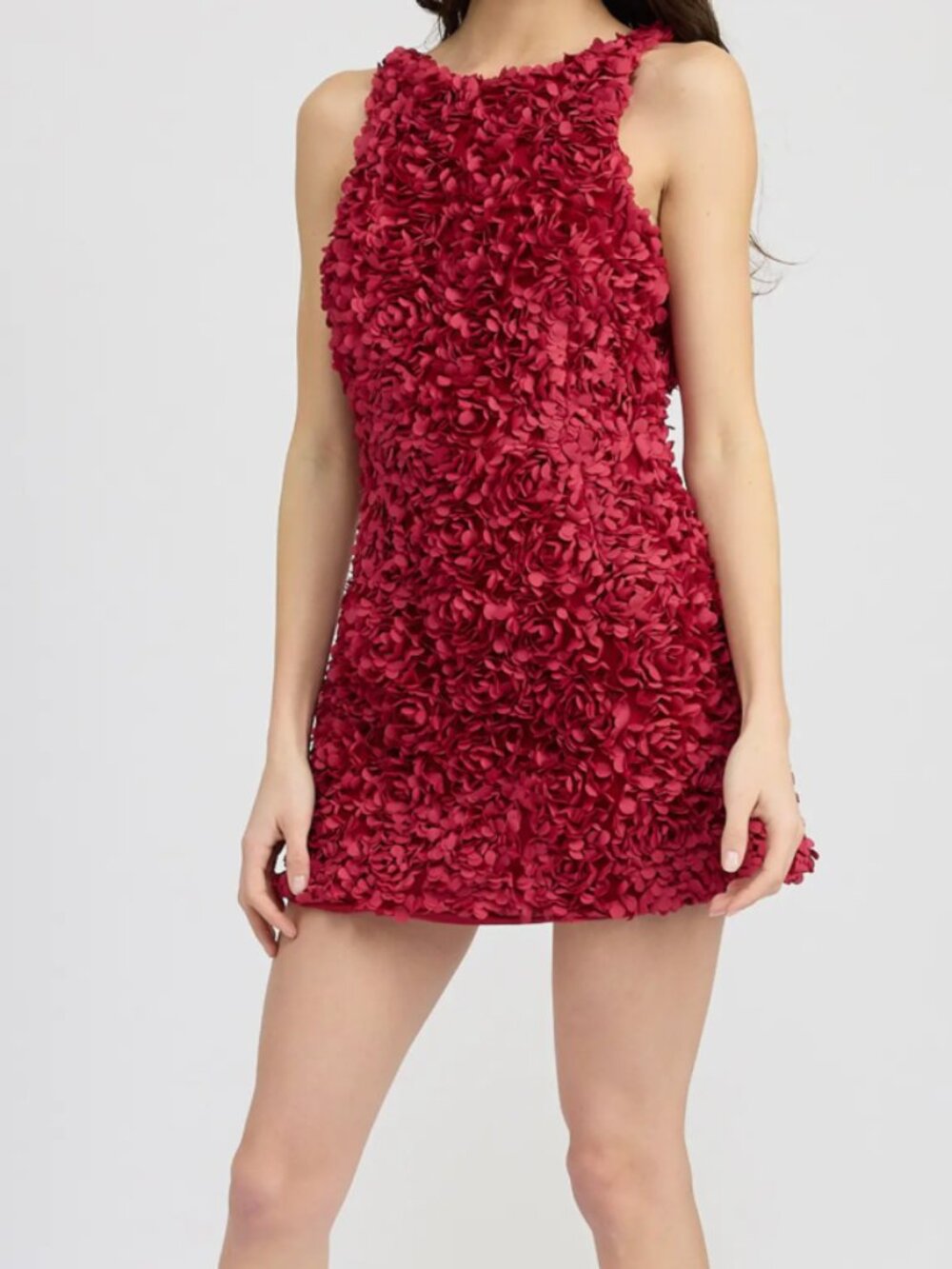 EN SAISON  Roisin dimensional flower shift mini dress